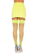 Nya Net Thigh Highs-Neon Yellow One Size