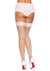 Amy Fishnet Thigh High Stockings- One Size White