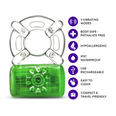 Play with Me Rechargeable Cockring-Green