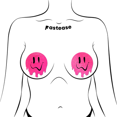 Pasties: Neon Pink Melty Smiley