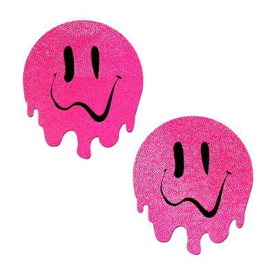 Pasties: Neon Pink Melty Smiley