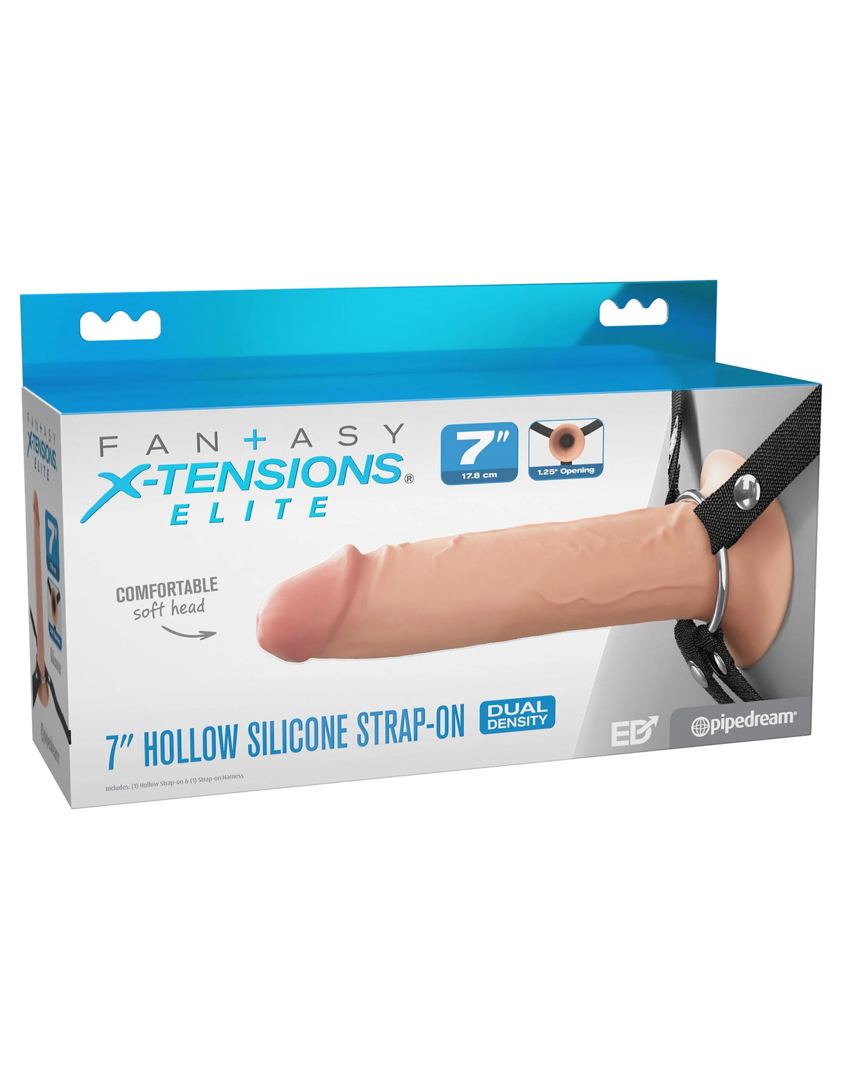 Fantasy X-tensions Elite Hollow Strap On 7" - White