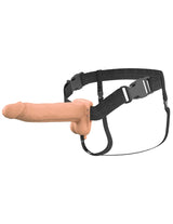 Fantasy Xtensions Elite Hollow Vibrating Strap On 8" - White
