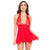 Sexiest Halter Chemise Red-Small