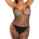 Catsuit: Animal Crotchless Black 3X/4X