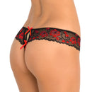 Crotchless Thong with Bow Red 1X/2X