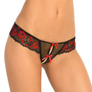 Crotchless Thong with Bow Red 1X/2X