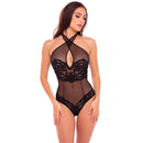 Midnight Halter Teddy S/M Black