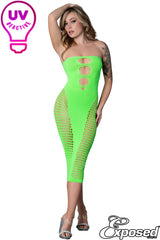 Midi Tube Dress Green- One Size
