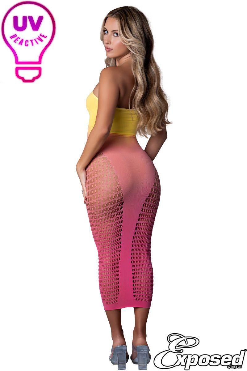 Midi Tube Dress Pink/Yellow- One Size