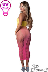 Midi Tube Dress Pink/Yellow- One Size