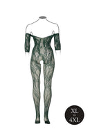 Catsuit: Lace Long Sleeve Queen Size Green