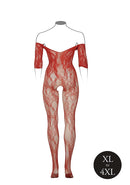 Catsuit: Lace Longsleeve Queen Size Red