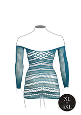 LONG SLEEVE MINI DRESS Queen Size Blue