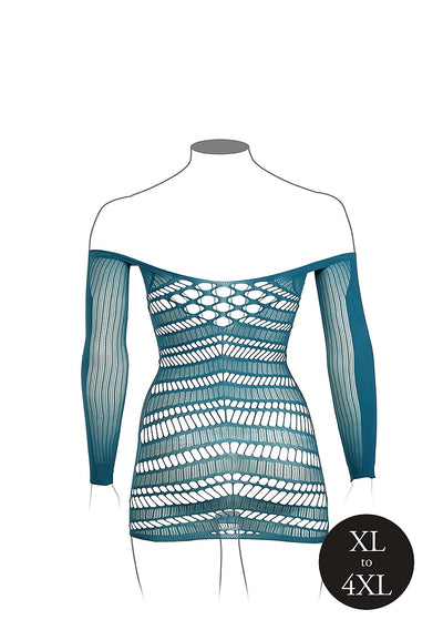 LONG SLEEVE MINI DRESS Queen Size Blue