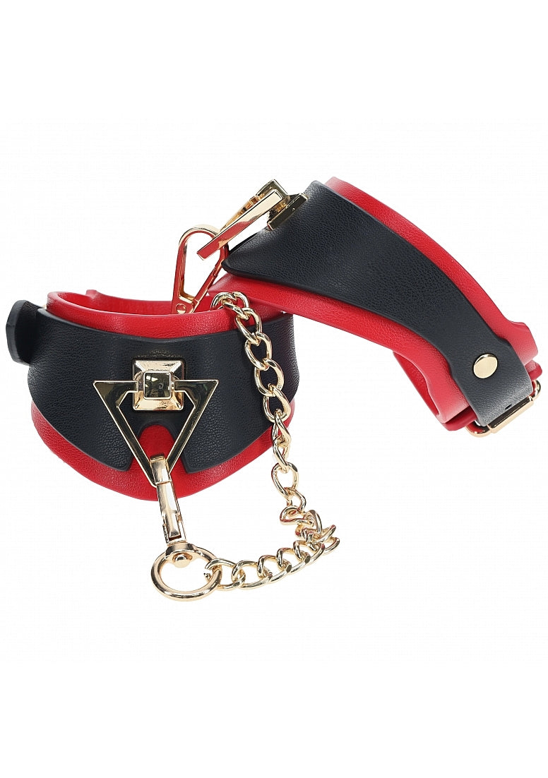 Ouch Milan Handcuffs-Black/Red