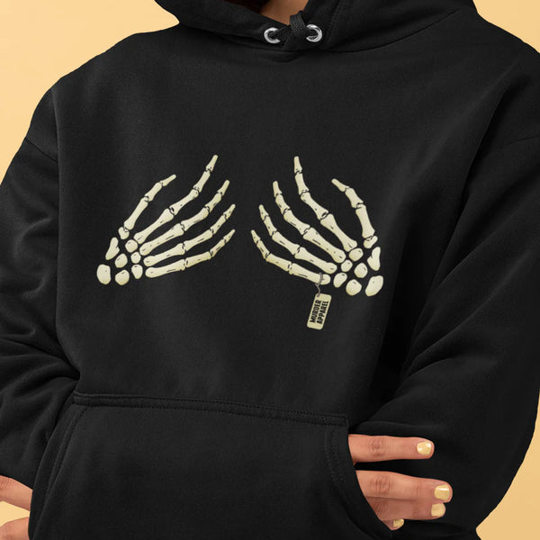 Hoodie: Skeleton Boobs-Large