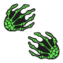 Pasties: Boney Skeleton Hands Green UV