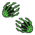 Pasties: Boney Skeleton Hands Green UV