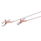 Sex & Mischief Peaches n Creame Collar with Nipple Clamps