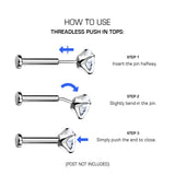 Labret: Titanium Pave X-White CZ