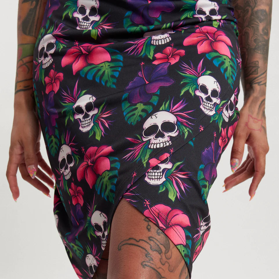 Sourpuss Tropical Skulls Dress Medium