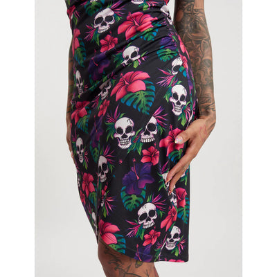 Sourpuss Tropical Skulls Dress Medium