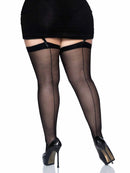 THI HI: Lynn Sheer Backseam Stockings Queen Size Black
