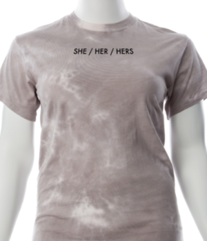 T Shirt: They/Them/Theirs Tee-Small Tie Dye