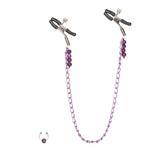Nipple Clamps-Purple Chain