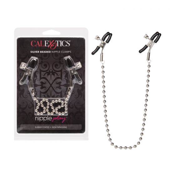 Nipple Clamps-Silver Beaded