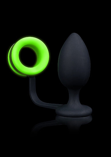 Ouch Glow In The Dark Plug with Cockring-Large