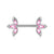 Nipple Ring: 316L Surgical Steel CZ Petal Nipple Ring Barbell with Pink CZ