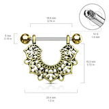 Nipple: Surgical Steel Vintage Boho Lotus