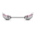 Nipple: Surgical Steel Wing with Pink Gems 14ga