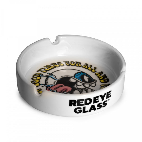 Ashtray: Red Eye Glass Good Time Ceramic
