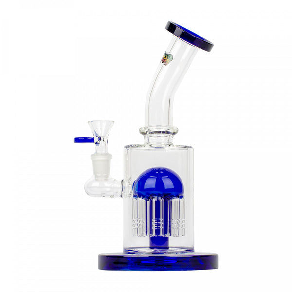 Bong: 9" Irie with 8 Arm Perc-Blue