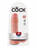 King Cock 8" w/Balls - Light