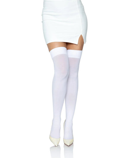 Luna Thigh High Stockings- One Size White