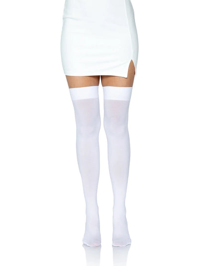 Luna Thigh High Stockings- One Size White