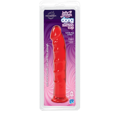 Jelly Jewel Dong with suction cup-Red