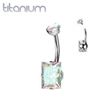 Belly Ring: Titanium Aurora Squared