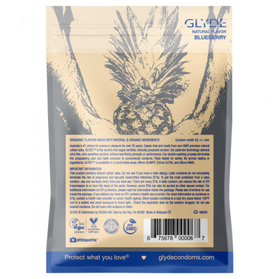 Condom: Glyde Organic 4pk-Blueberry