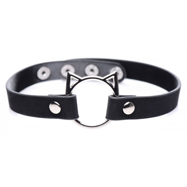 Kinky Kitty Ring Choker-Black