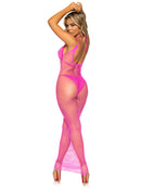 Never Enough Backless Maxi Dress- One Size Neon Pink