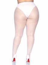 Risa Plus Nylon Fishnet Tights- Queen Size White