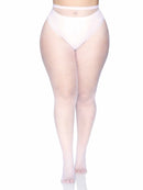 Risa Plus Nylon Fishnet Tights- Queen Size White