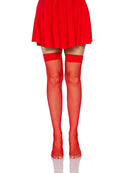 Joy Fishnet Thigh High Stockings One Size Red