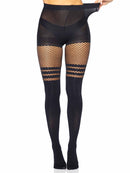 Ada Tights with Fishnet Accent One Size Black