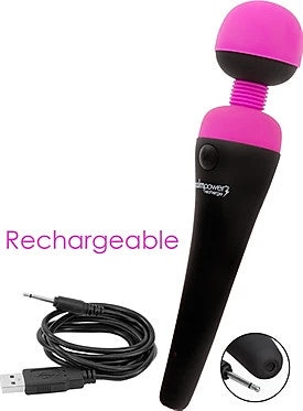 PalmPower Rechargeable Wand Black pink Adult Source